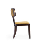 Manhattan Comfort - Lot de 2 chaises de salle à manger traditionnelles Pulitzer 46 cm, revêtement en similicuir camel et noyer-Capacité de poids : 159 kg Hauteur d’assise : 46 cm