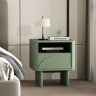 Manhattan Comfort Ella 19.7" Modern Nightstand - Sage Green-Includes 1 Open Shelf and 1 Full Extension Drawer with a Raised Semicircle Front Design