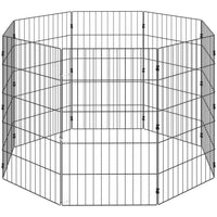 PawHut - Parc d’exercice pliable en métal pour chien, clôture extensible pour animaux - 8 panneaux-Façonnez librement les huit panneaux pour adapter à votre salon ou jardin 