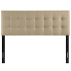 Modway Emily Upholstered Fabric Queen Headboard - Beige-Fiberboard and plywood frame
