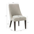 Manhattan Comfort Beever Modern Chenille Upholstered Dining Chair and Arm Chair Set - Taupe - Set of 6-Classic Upholstered Seat Design with Maximum Comfort and Functionality