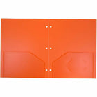 JAM Paper - Dossiers scolaires à deux pochettes - en plastique robuste - perforateur à 3 trous - orange - Paquet de 6-Taille : 9,5 x 11,625 pouces | S'adapte facilement aux documents de 8,5" x 11"