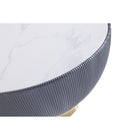 Manhattan Comfort Anderson 28.15" Modern Leatherette Upholstered Coffee Table - Grey-Features Modern Round Gold Base