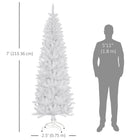HOMCOM - Arbre de Noël artificiel de 7pi de haut avec base en acier - blanc-La base métallique pliable simplifie le stockage et l'installation