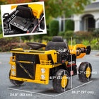 Qaba 12V Kids Ride on Car Construction Vehicle with Electric Dump Bed - Yellow-Suitable on grass, asphalt, brick, or cement surfaces 