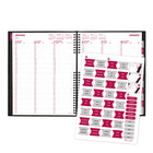 Brownline 2026 CoilPro Weekly Planner Hard Cover with Twin-Wire Binding - 11" x 8-1/2" - Black - English-Self-adhesive laminated tabs and storage pocket