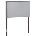 Modway Region Nailhead Upholstered Twin Headboard - Sky Grey-Contemporary headboard