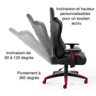 Emerge - Fauteuil de jeu Vartan en cuir reconstitué - rouge-Dimensions globales : 49,9 à 53,8 x 29,2 x 27,6 po
