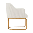 Manhattan Comfort Raya 25.2" Modern Leatherette Upholstered Dining Armchair - Cream-Inner Seat Depth: 21.26 in. Seat Height: 20.28 in. Inner Seat Width: 16.54 in