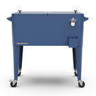Permasteel 80 qt Retro Rolling Patio Cooler with Divider - Navy Blue-The removable divider allows for five configurable styles to meet your needs 