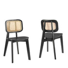 Modway Habitat Wood Dining Side Chair - Black - 2 Pack-Coastal Farmhouse Dining Side Chair Set