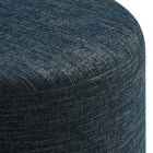 Modway Callum Large 23" Round Woven Heathered Fabric Upholstered Ottoman - Heathered Weave/Azure-7