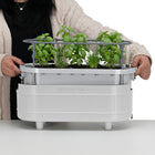Permasteel Self-Watering Planter Box with Mounting Brackets - White-Drain Plug