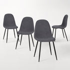 FurnitureR - Chaise de Salle à Manger en Tissu - Gris - Paquet de 4-Ensemble de 4 : Cet ensemble comprend quatre chaises assorties, ce qui le rend parfait pour les familles ou pour accueillir des invités.