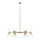 Modway Beacon 6-Light Chandelier - Clear/Satin Brass-Modern 6-Light Chandelier
