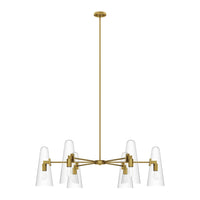 Modway - Beacon 6-Lumière Lustre - Laiton en satin transparent-Lustre moderne à 6 lumières