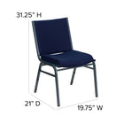 Flash Furniture HERCULES Series Heavy Duty Stack Chair - Navy Blue Dot Fabric-550 lb. Weight Capacity