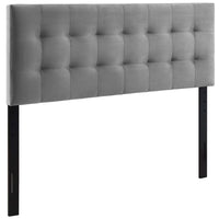 Modway Lily Biscuit Tufted Performance Velvet Queen Headboard - Grey-Luxurious Modern Queen Headboard