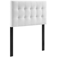 Modway Lily Biscuit Tufted Performance Velvet Twin Headboard - White-Luxurious Modern Twin Headboard