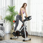 Soozier Adjustable Upright Stationary Exercise Bike w/ LCD Display - White-Track your progress with an LCD screen that shows time, speed, distance, and calories burned 