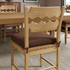Modway Jax Oak Wood Dining Chair With Wavy Razor Back and Cushion - Weathered Oak Cocoa-Non-Marking Foot Pads