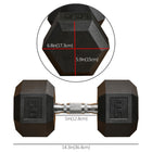 Soozier 50 lb Rubber Hex Dumbbells Weight Dumbbell Hand Weight Barbell for Body Fitness Training - Black-Hexagon shape design helps to prevents rolling during your workout or while in storage 