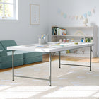 Table pliante en plastique blanc granite pour enfants, 30 larg. x 60 long. x 19 haut. (po) (RB-3060-KID-GG)-Capacité de charge statique de 260 lb