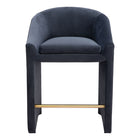Zuo Emas Counter Stool - Midnight Grey-Soft and smooth velvet fabric