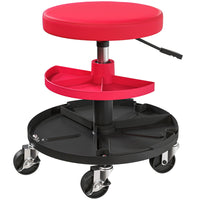 HOMCOM Rolling Mechanic Stool-Heavy-duty steel frame supports up to 300 lb (135 kg), ensures durability

