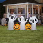 GEMMY Airblown Inflatable Halloween Pumpkin and Ghost Collection Scene - 60" x 108"-Self-inflates in seconds
