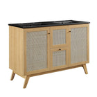 Modway Soma 48" Double Sink Bathroom Vanity - Oak/Black-MDF and Particleboard