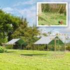 PawHut  Large Metal Chicken Coop with Cover - For 24-30 Chickens-Galvanized steel and plastic-coated mesh offer lasting protection
