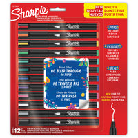 Sharpie Creative Water-Based Acrylic Paint Markers - Fine Tip - Assorted - Set of 12-Creative acrylic markers with a paint-like ink that won't bleed through paper