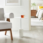 Modway Lyric Round Side Table - White White-8-inch High Cylinder Base