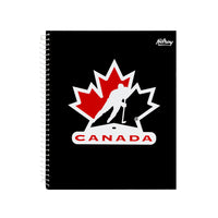 Hilroy Hockey Canada One Leaf Notebook - 10-1/2 H x 8-5/8" W - Black-Durable Hardcover