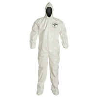 Dupont Personal Protection Coverall Tychem Sl Hood/Boot Bound Seam 2XL, 3 Pack (SL122B-2XL)-Colour: White