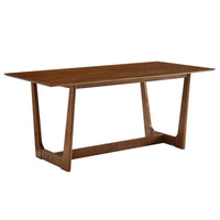Modway Solara 71" Rectangle Wood Dining Table - Walnut-71" Rubberwood Dining Table