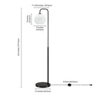 Hudson&Canal - Lampadaire Harrison Arc avec abat-jour en verre - Bronze noirci/lait blanc-Nettoyer avec un chiffon doux et sec, sans produits chimiques agressifs ni produits de nettoyage abrasifs