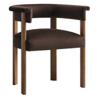 Modway - Imogen Performance Velvet Chaises de salle à manger en tonneau Ensemble de 2 - Brun chocolat brun foncé-7