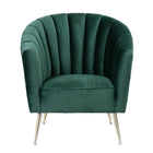 Manhattan Comfort Rosemont 32.28" Mid-Century Modern Velvet Upholstered Accent Chair - Green and Gold - 2 Pack-4 Splayed Leg Design in Gold