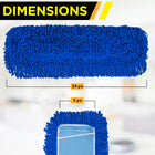 Gritt Commercial - Tête de vadrouille à poussière en microfibre bouclée - 24 po x 5 po - Bleu - Paquet de 12-Nettoie plusieurs surfaces : la tête de vadrouille en microfibre couvre une grande surface et est conçue pour laisser tous les planchers propres et sans stries