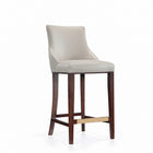 Manhattan Comfort Shubert 22.64" Modern Leatherette Upholstered Barstool - Light Grey - 2 Pack-Weight Capacity: 250 Lbs