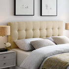Modway Emily Upholstered Fabric Queen Headboard - Beige-Deep inset buttons