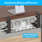 ShoppingAll Under Desk Cable Organizer Tray Wire Management Rack with 10 Cable Ties - Black-6