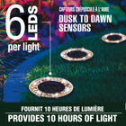 Bell+Howell - Disques lumineux décoratifs LED solaires d'extérieur en mosaïque - Chêne brun éclatant - Paquet de 4-Rapide et facile à installer - assemblage et fixation - fixez les piquets inclus pour une meilleure stabilité le piquet 4 coins limite le déplacement lors de la tonte ou des jeux