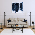 Hudson&Canal Xivil 36"W Round Coffee Table with Glass Top - Blackened Bronze-Tabletop has a weight capacity of 50 lbs