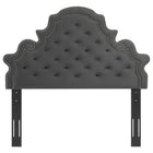 Modway Diana Tufted Performance Velvet Twin Headboard - Charcoal-Tufted Twin Headboard