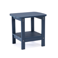 Backyard Lifestyles Side Table with Shelf - Navy Blue-Durable Weather Resistant Polystyrene: HIPS, High Impact Polystyrene.