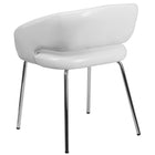 Chaise contemporaine d’appoint/de réception/de salon-bar Fusion en cuir blanc (CH-162731-WH-GG)-Mousse ignifuge CA117