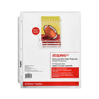 Staples Clear Multi-Page Capacity Heavyweight Sheet Protectors - 25 Pack-Protects presentation materials and provides a polished, professional appearance